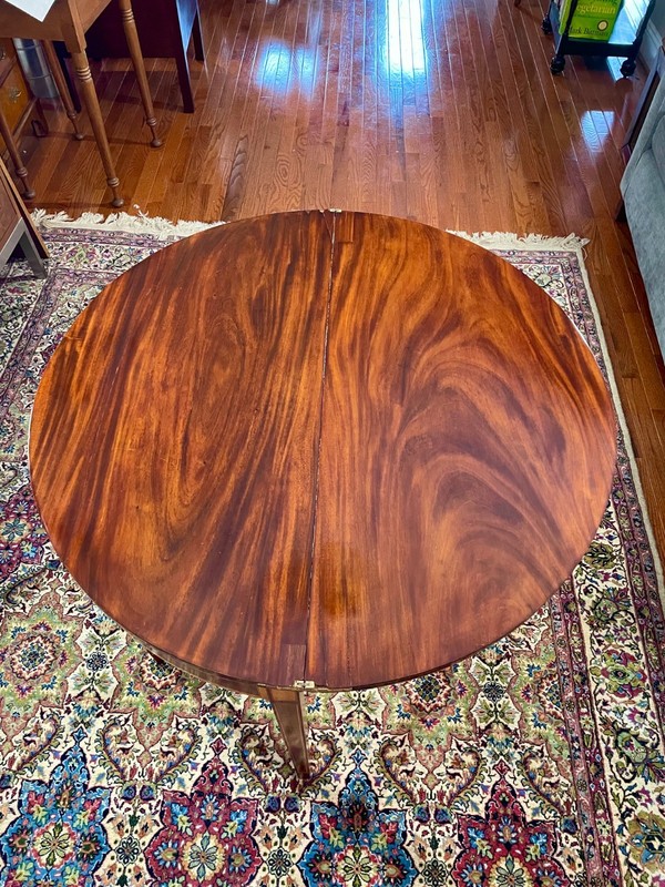George III Demilune Table in Mahogany & Satinwood gallery