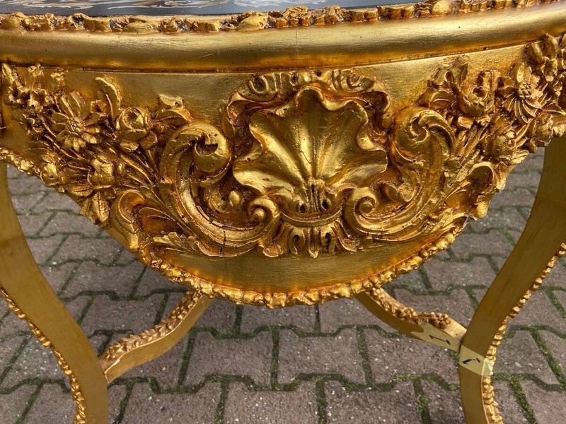 Table Italian Baroque Rococo Gold Leaf Floral Art Centerpiece Vintage Decor gallery