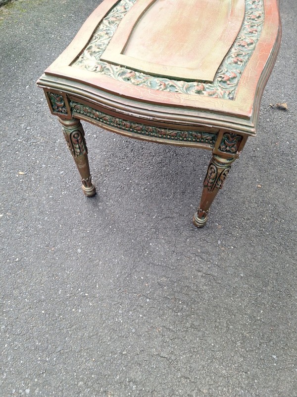Set: Antique Wooden Coffee Table 26 X 18 X 16 Plus Long Table 63 X 23 X 17 gallery