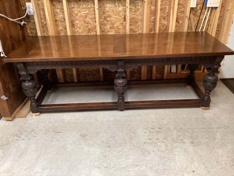 Antique victorian Dining banquet table 8FT walnut c1870 RARE attrib HERTER BROS gallery