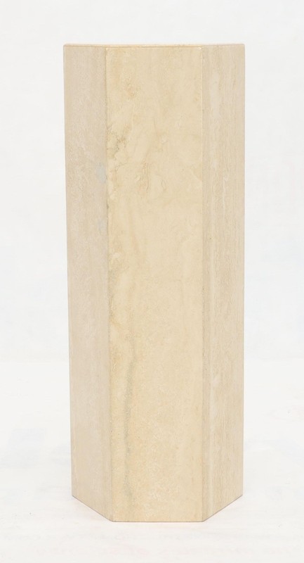 Mid-Century Modern Travertine Marble Tall Tower Shape Table Pedestal gallery