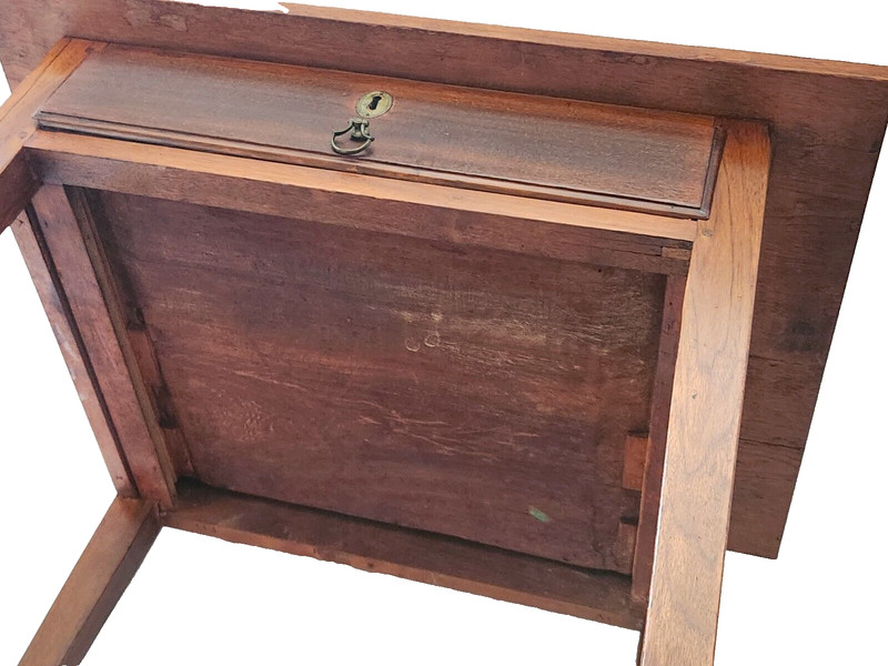 TAVERN TABLE, Vernacular Hepplewhite, Walnut, Virginia, Turnout Foot, 1800, 30"w gallery