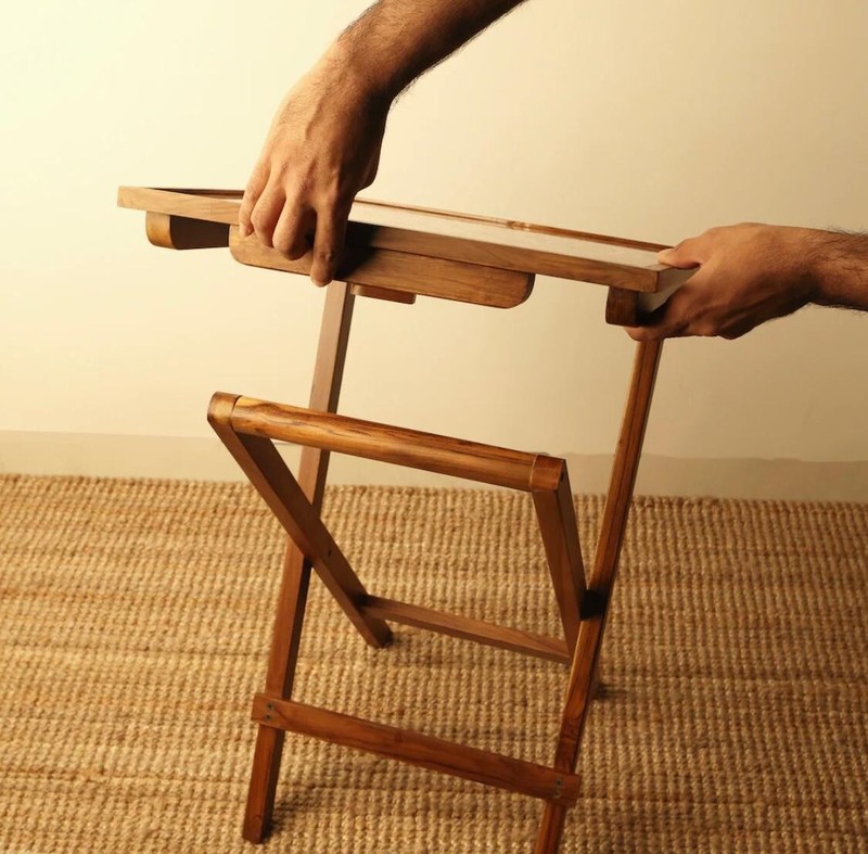 Wooden Folding Side Table, Playing Table, Coffee Table For Home Decor gallery
