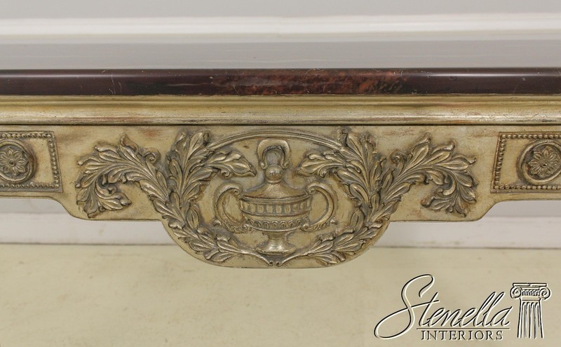 L58333: Regency Style Silver Gilt Faux Marble Top Console Table gallery