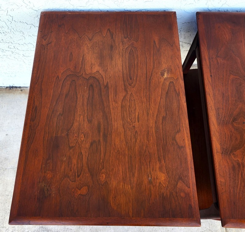 Mid Century Walnut End Tables Pair MCM gallery