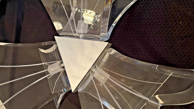 LUCITE FROM REFINED FURNISHINGS BUTTERFLY WING GLASS COFFEE TABLE -MCM gallery