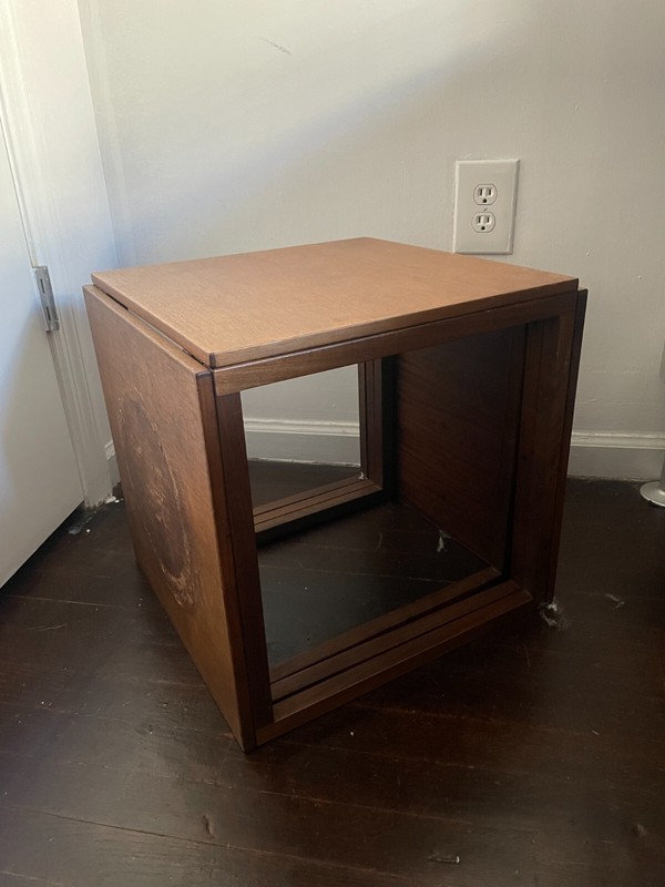 Kai Kristiansen Danish Mid Century Modern Teak Interlocking Cube Nesting 3Tables