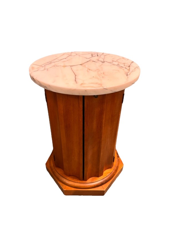 Italian Style Marble Top 2 Door Commode Column Table
