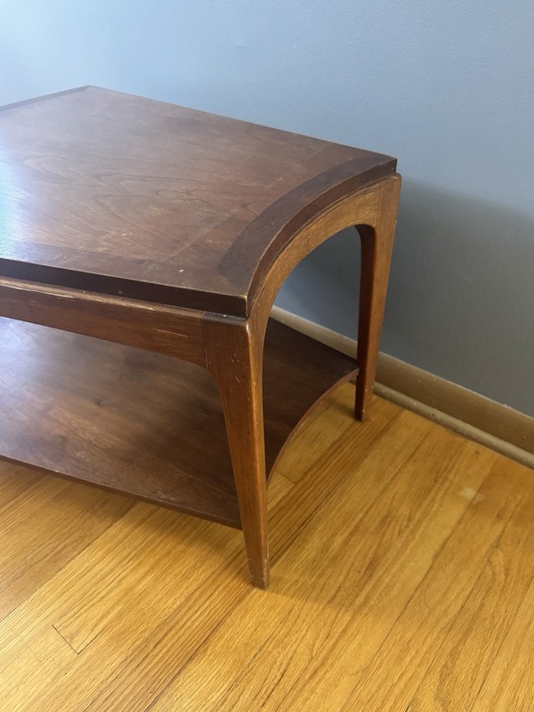 Vintage Lane Walnut Wedge End Table Style 997-21 Mid Century Modern MCM 1968 gallery