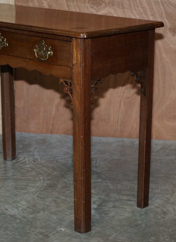 ANTIQUE GEORGE III SIDE TABLE CIRCA 1760 VERY HEAVY MAHOGANY CHIPPENDALE CARVED gallery