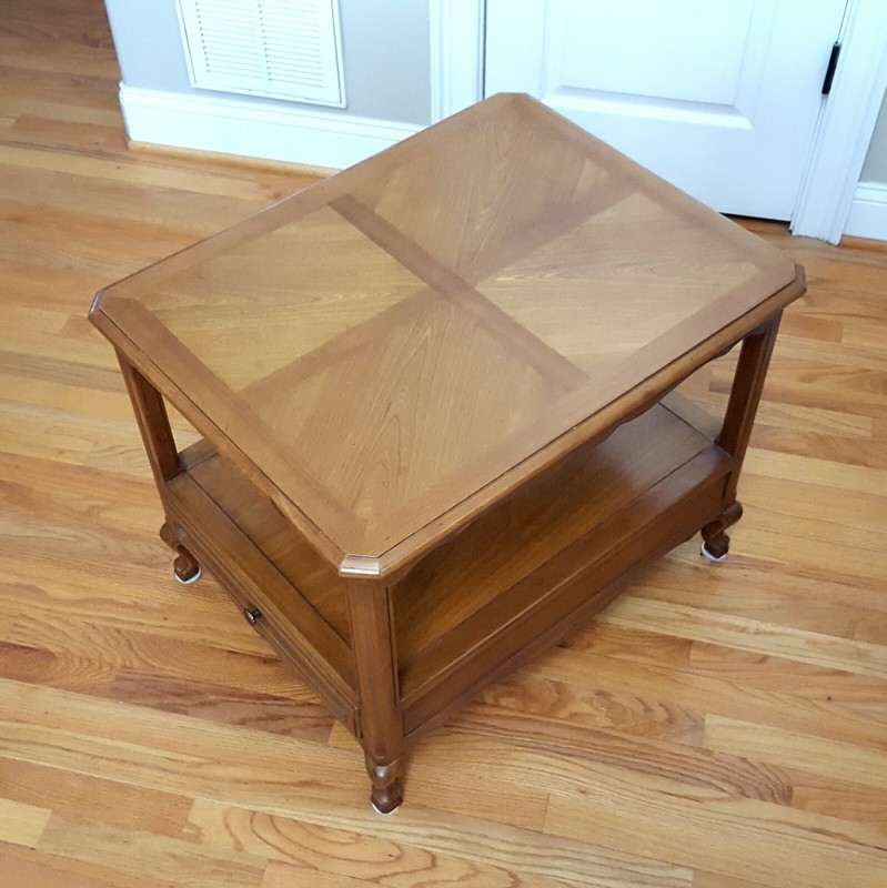 Vintage Drexel Heritage MCM End Table Two Tier Fruitwood/Pecan Lovely Warm Brown gallery