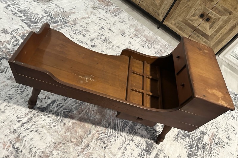 Sprague & Carleton Antique Colonial Wood Bench with Storage Drawers gallery