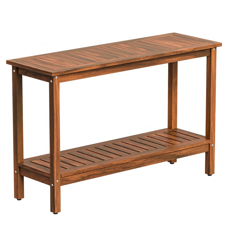 48″ Console Table Multiuse Buffet Bar Storage Organizer with Foot Slider Natural