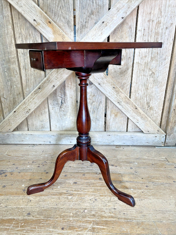 Vintage Mahogany Tea Table Colonial Style With Drawer Lamp Table gallery