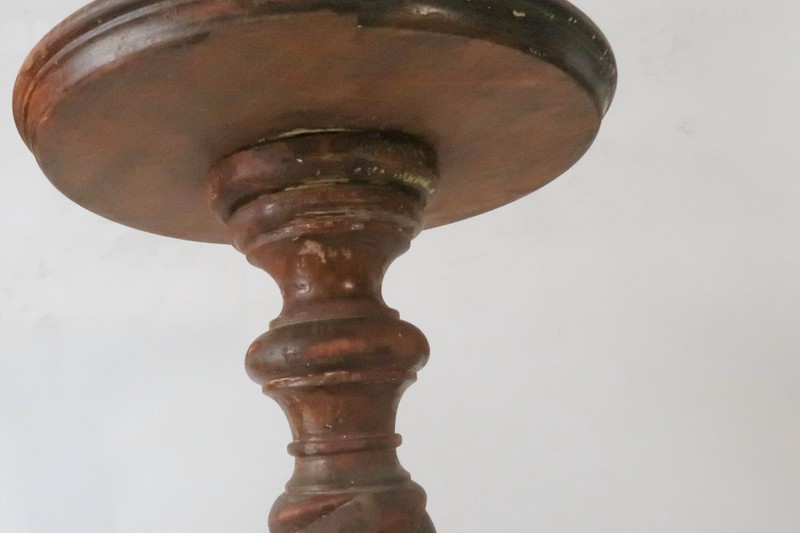 Antique Hand Carved Twisted Wood Pedestal / Plant Stand (36" High) gallery