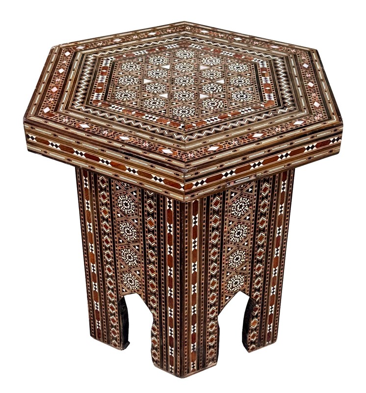 antique marquetry middle eastern table table gallery