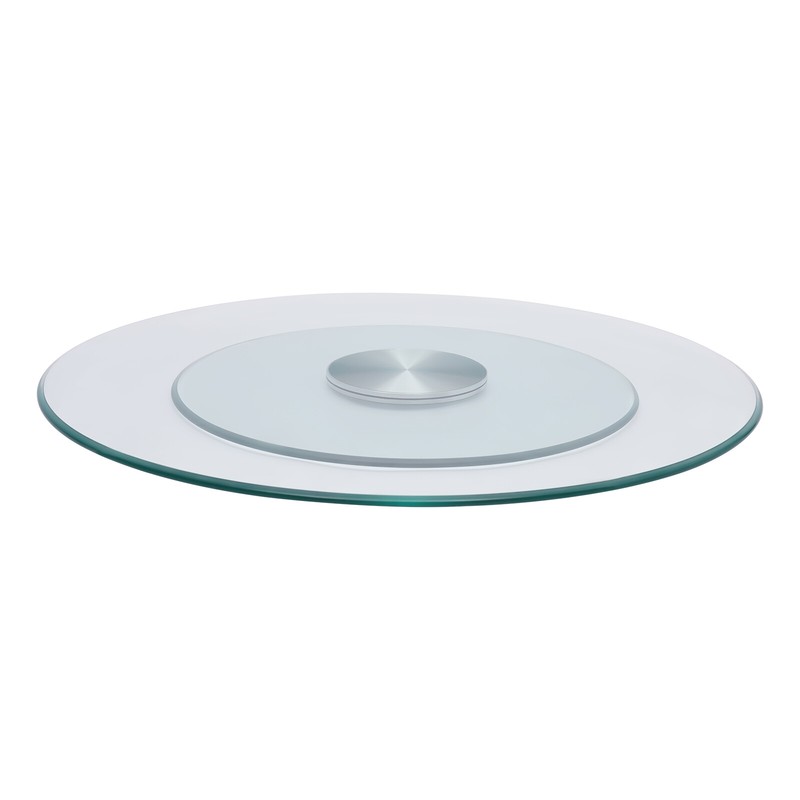 27.56" Glass Lazy Susan Turntable Large Dining Table Round Clear Rotating Tray gallery