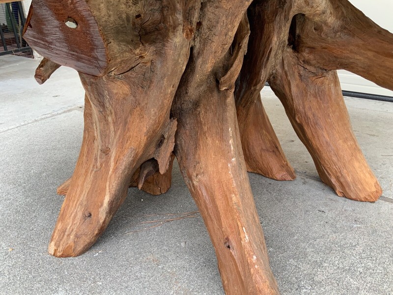 Vintage Mid Century Modern Rustic Live Edge Wood Coffee Table Hugh 55" gallery