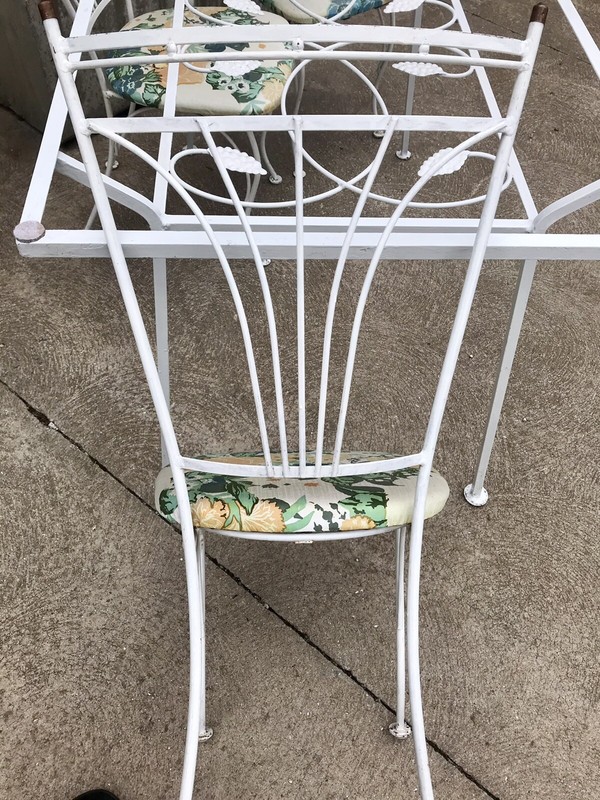 OUTDOOR DINING SET By HOMECREST TABLE, FOUR CHAIRS ORIGINAL SEATS MIDCENTURY gallery