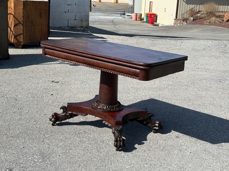 antique classical empire carved breakfast table Paw foot mahogany 1820 console gallery