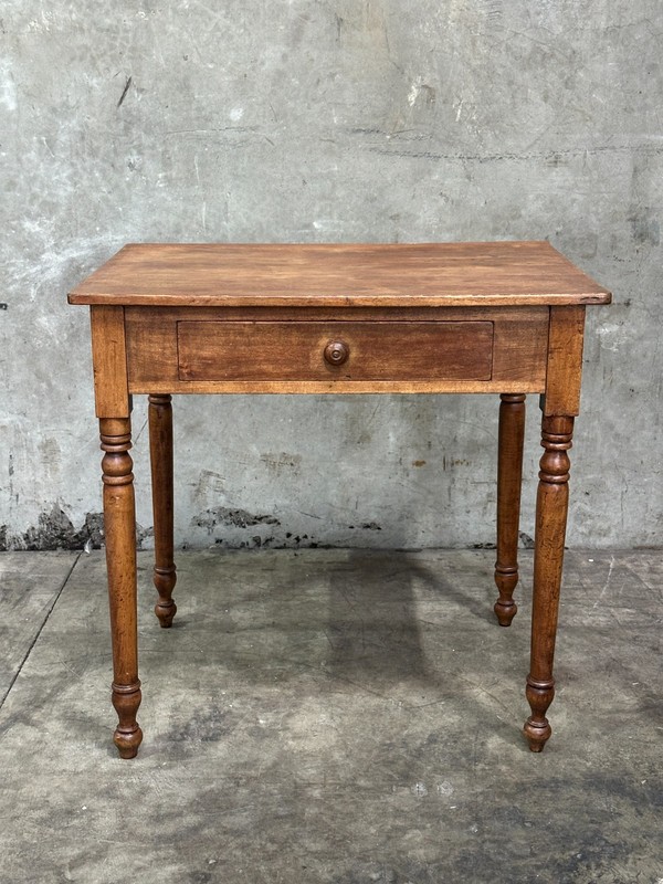 Antique Sheraton Maple 1 Drawer Work Table Writing Desk Nightstand 19th Century