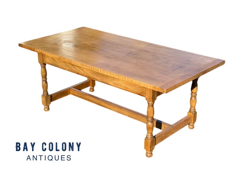 Vintage Antique Style Tiger Maple Coffee Table gallery
