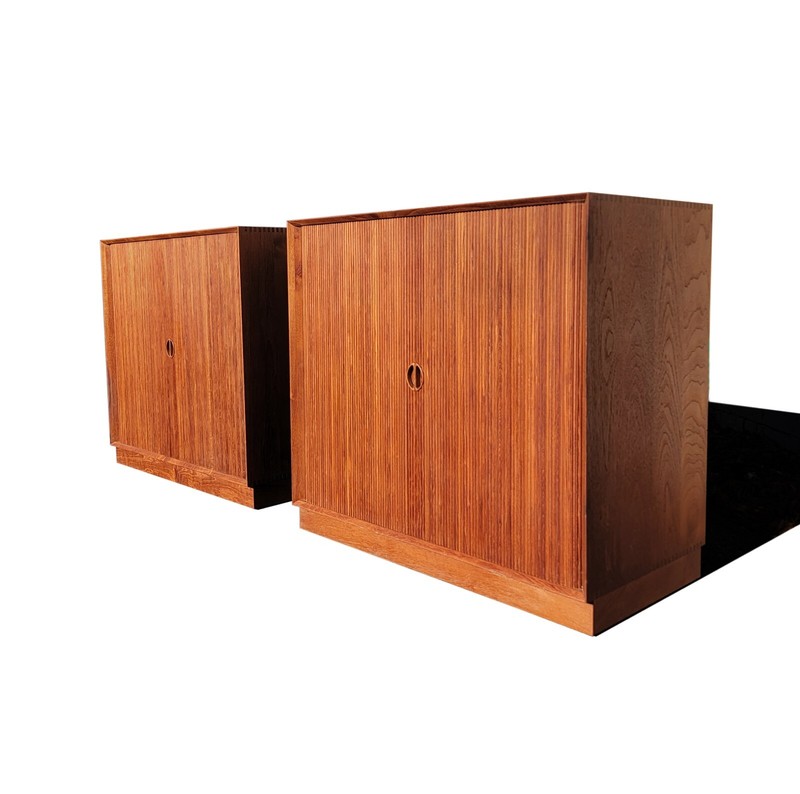 A Pair of Mid century Danish modern tambour doors cabinets by Peter Hvidt gallery
