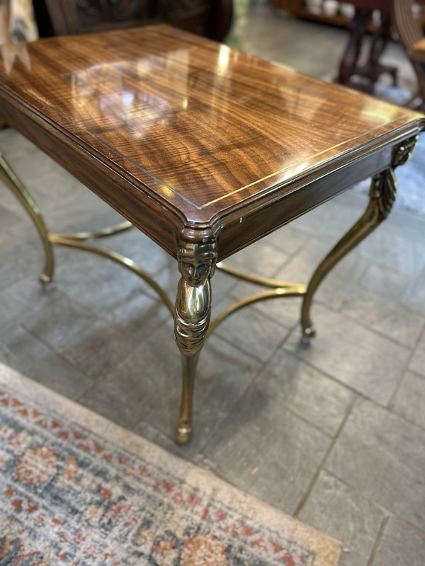 Heavy Pick Up Only, KARGES Neoclassical Brass Base Cocktail Occasional Table gallery