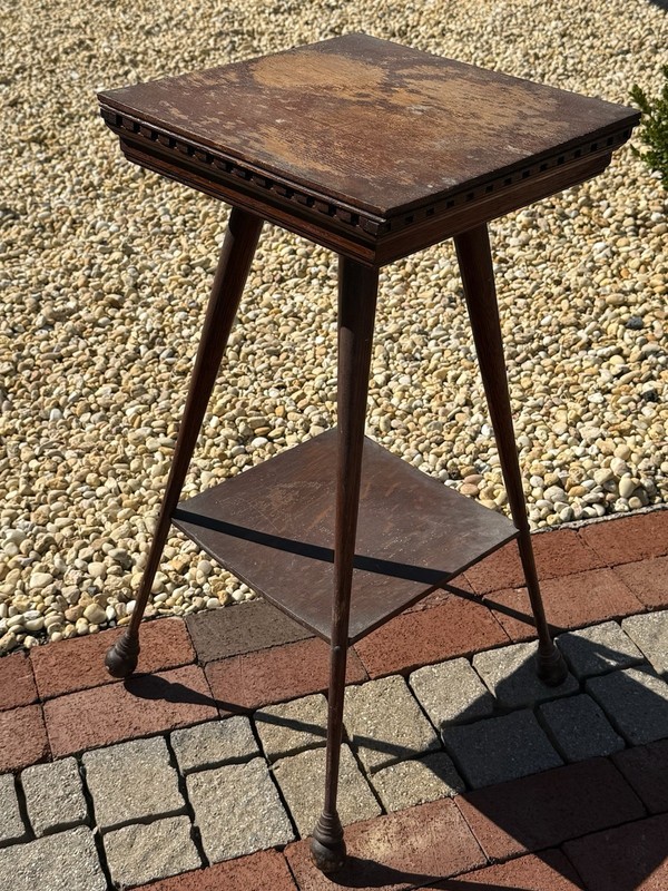 Vintage Oak Wood Table Side Table Accent Table gallery