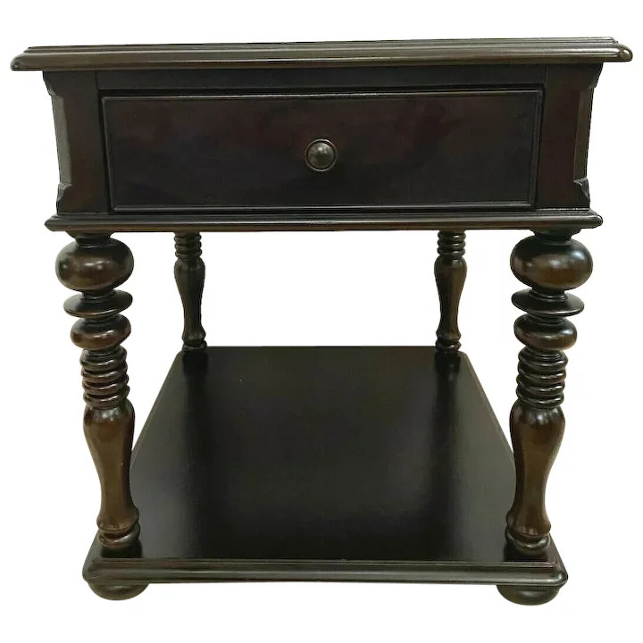 Vintage Universal Furniture Side Table Top Drawer bottom shelf two tier