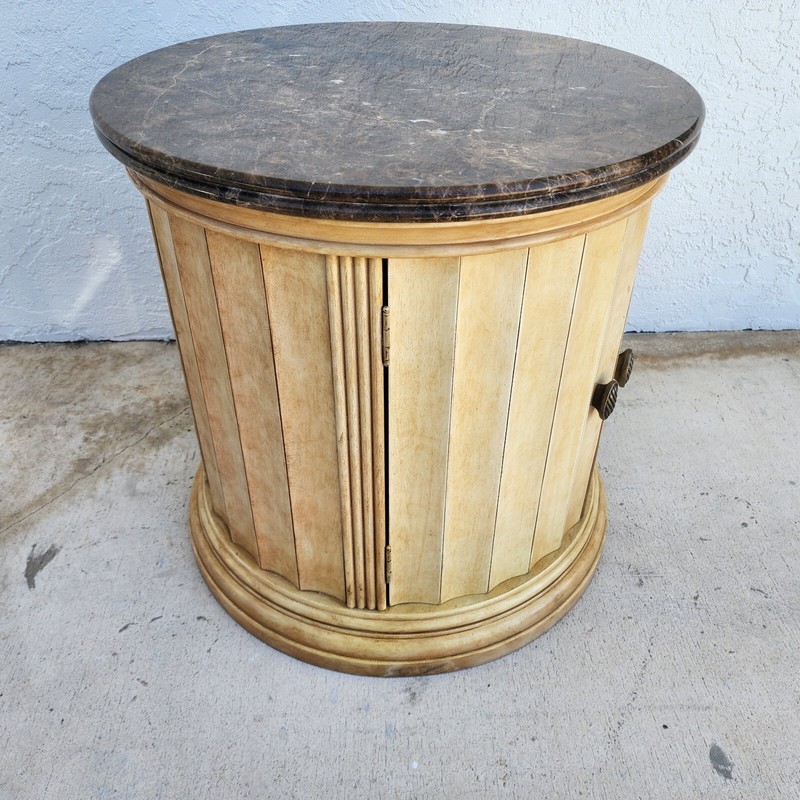 LEXINGTON Italian Marble Drum Side Center Table gallery