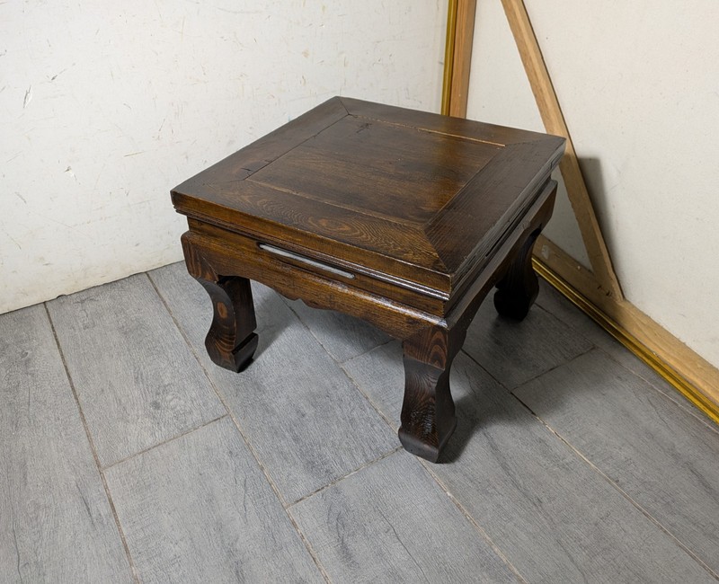 Vintage Asian Ming Style Solid Wood Small Low Kang Tea Table Stool Plant Stand gallery