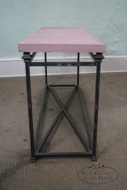 Quality Iron Base Console Table w/ Slate Top gallery