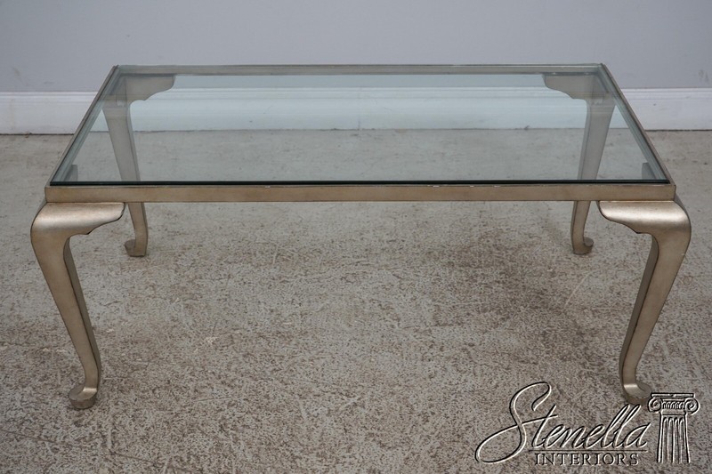 60023EC: Heavy Iron Base Decorator Glass Top Coffee Table gallery