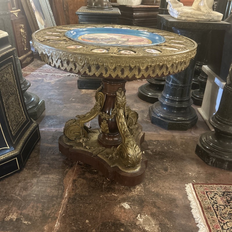 Fine Large Louis XV Style Guerdion with sevres style plaques porcelain c. 1880 gallery