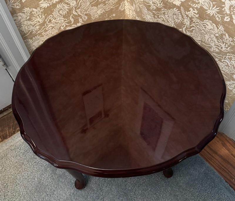 Vintage Queen Anne Style Oval Pedestal Side End Table 24” X 22” X 20 1/4” gallery