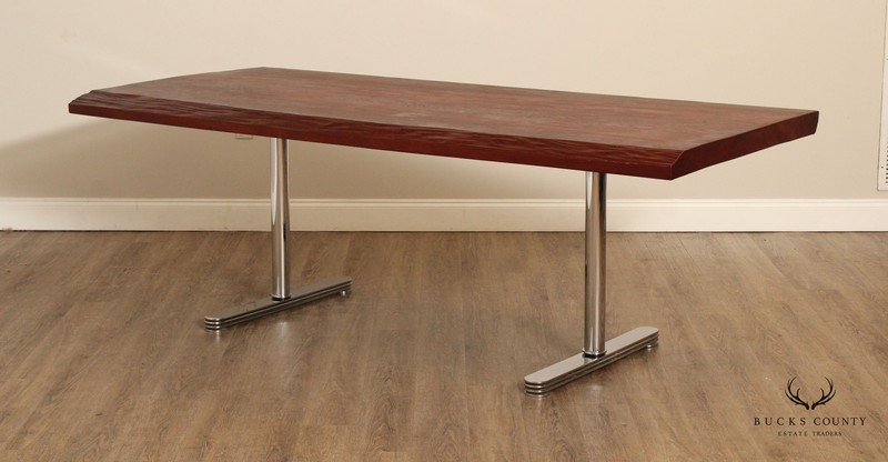 Mid Century Modern Live-Edge Slab Dining Table gallery