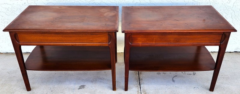 Mid Century Walnut End Tables Pair MCM gallery