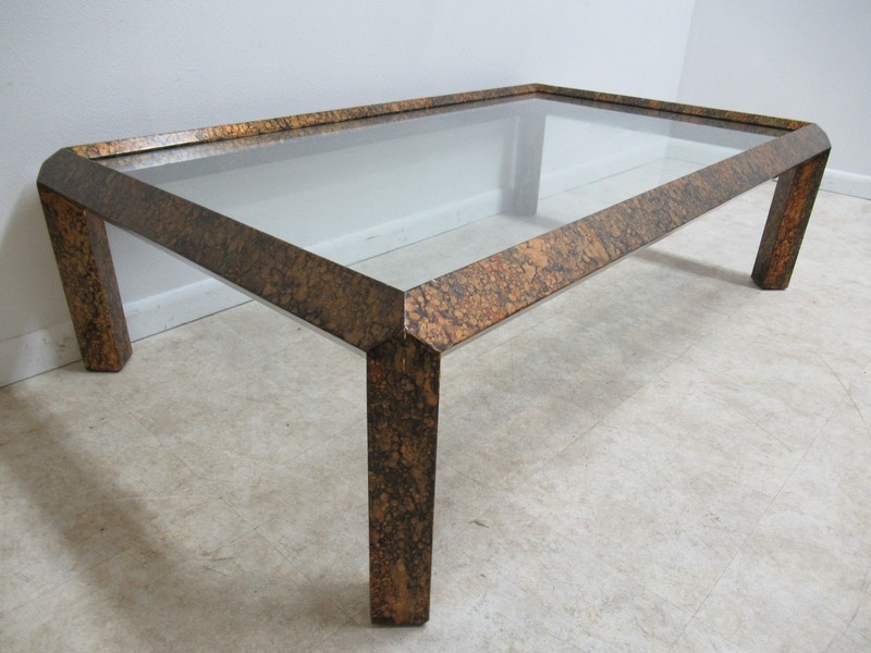 Vintage Mid Century Faux Tortoise Shell Regency Coffee Table gallery
