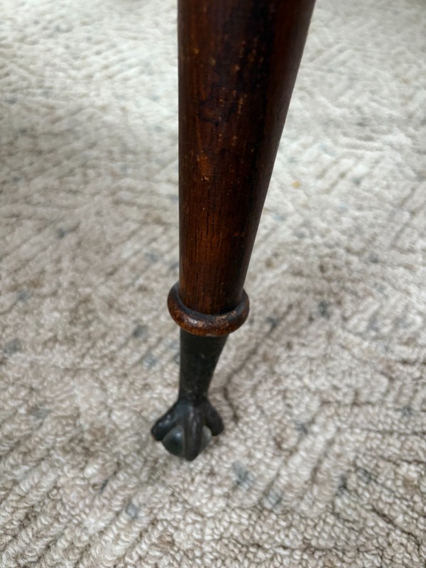 VINTAGE TABLE WITH CLAW FEET ORIGINAL FINISH 1800'S gallery