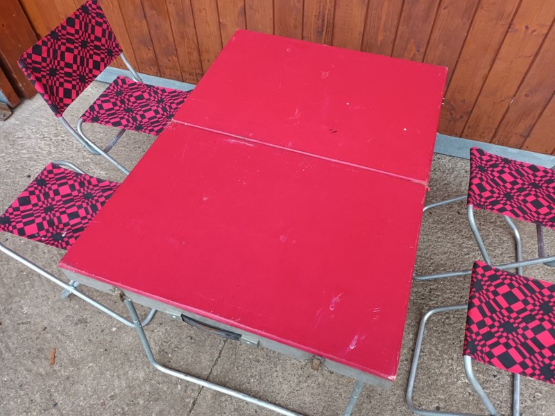 Camping Table & Chairs Camping Set Seating Vintage Oldtimer Retro 60s gallery