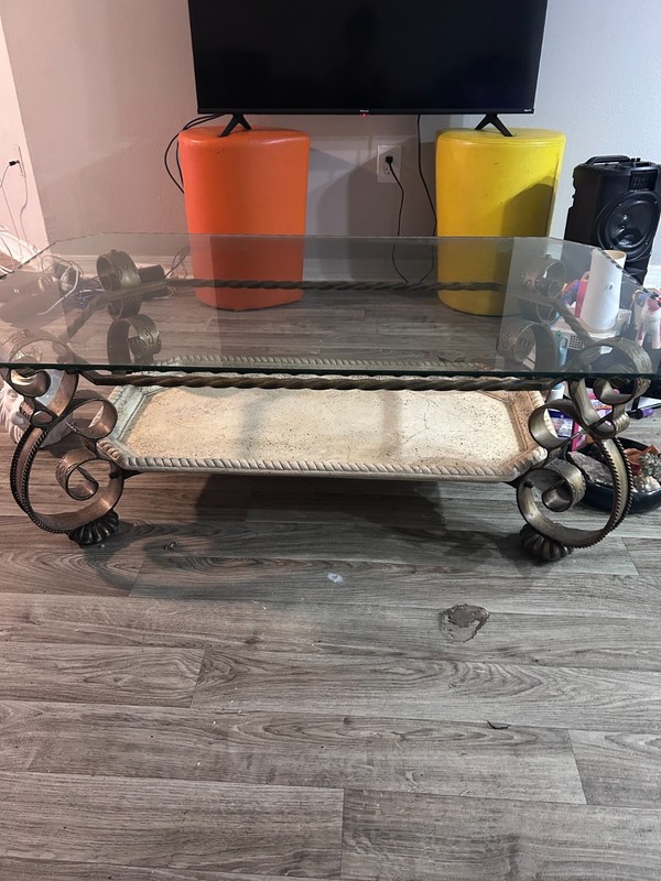 Glass antique table. This is a beautiful piece very heavy. Pickup only