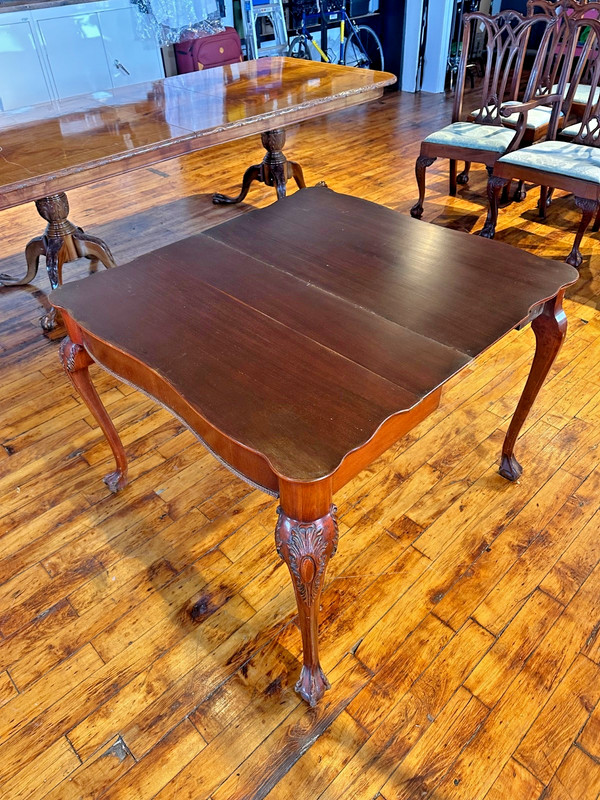 Rare Antique Chippendale Style Mahogany Fold-Over Table – Ball & Claw Feet gallery