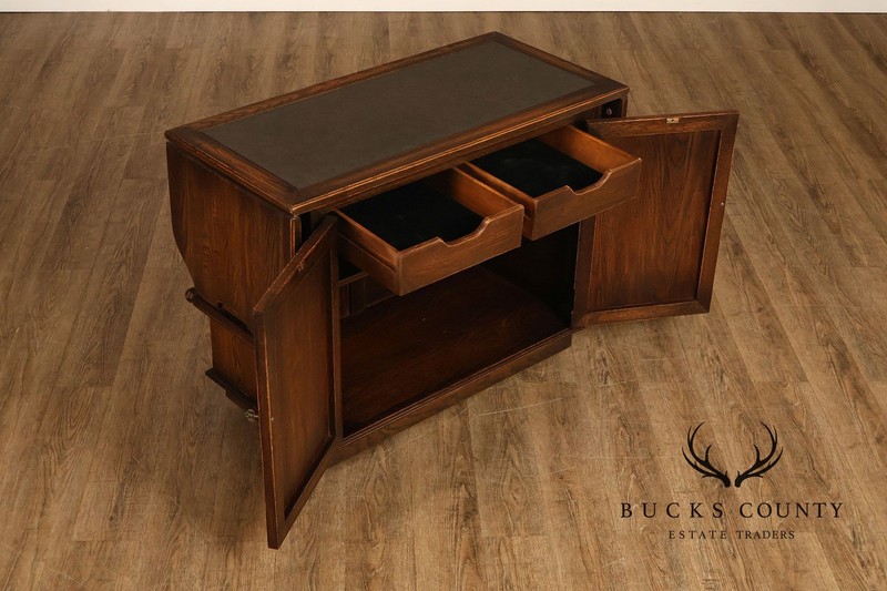 Jamestown Lounge Co. Gothic Revival Vintage Oak Drop-Leaf Server gallery
