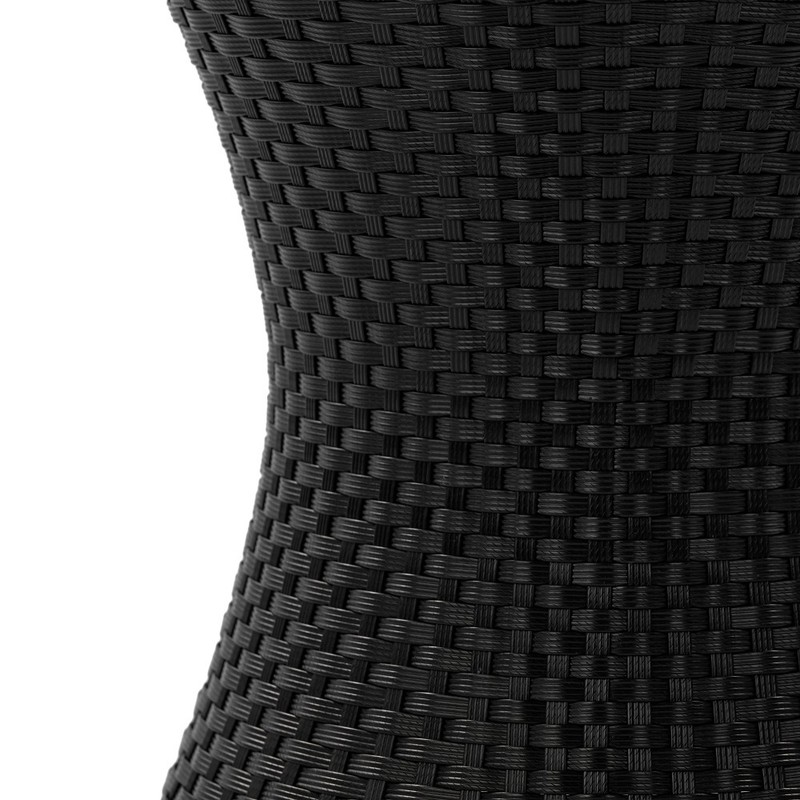 Rattan Hourglass Side Table, Outdoor Accent Table Black, No Assem Freestanding gallery