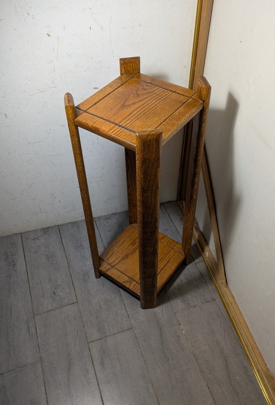 Vintage Rustic Country Mission Solid Oak Wood 2-Tier Plant Stand Fern Table T74 gallery