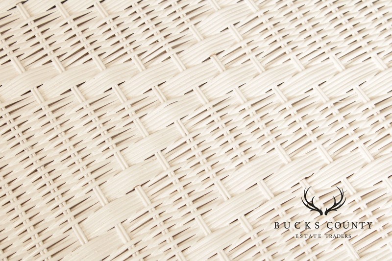 White Wicker Glass Top Coffee Table gallery