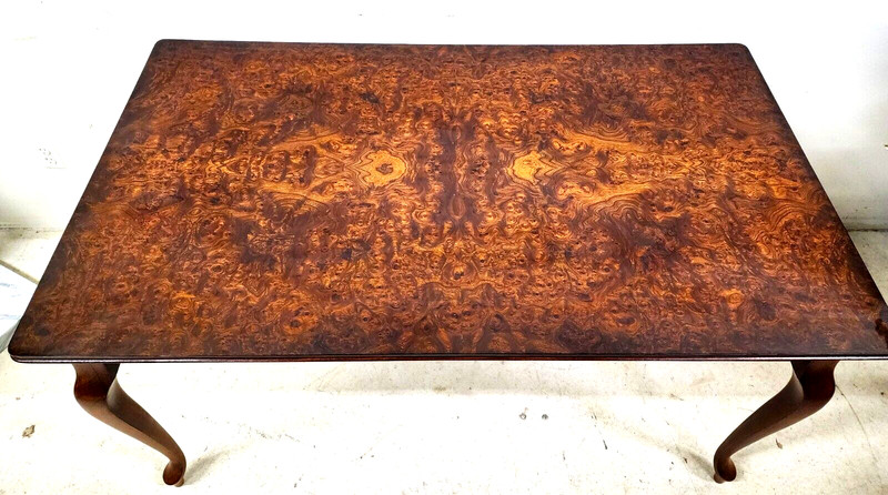 French Dining Table High Gloss Birdseye Maple Extendable gallery