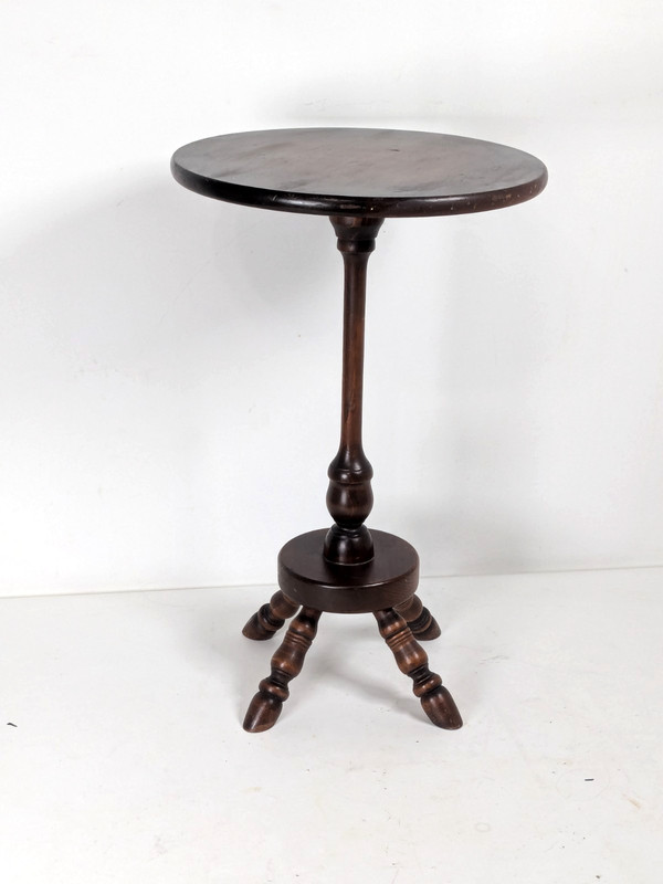 Solid Wood Stand Plant/Wine Candle Stick 22.5" Vintage Pedestal Table