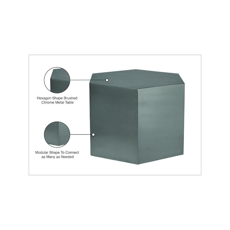 Hexagon Brushed Chrome Coffee Table gallery